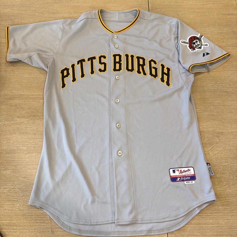 Pittsburgh Pirates Authentic Cool Base Majestic Jersey 44 Large L Grey Road